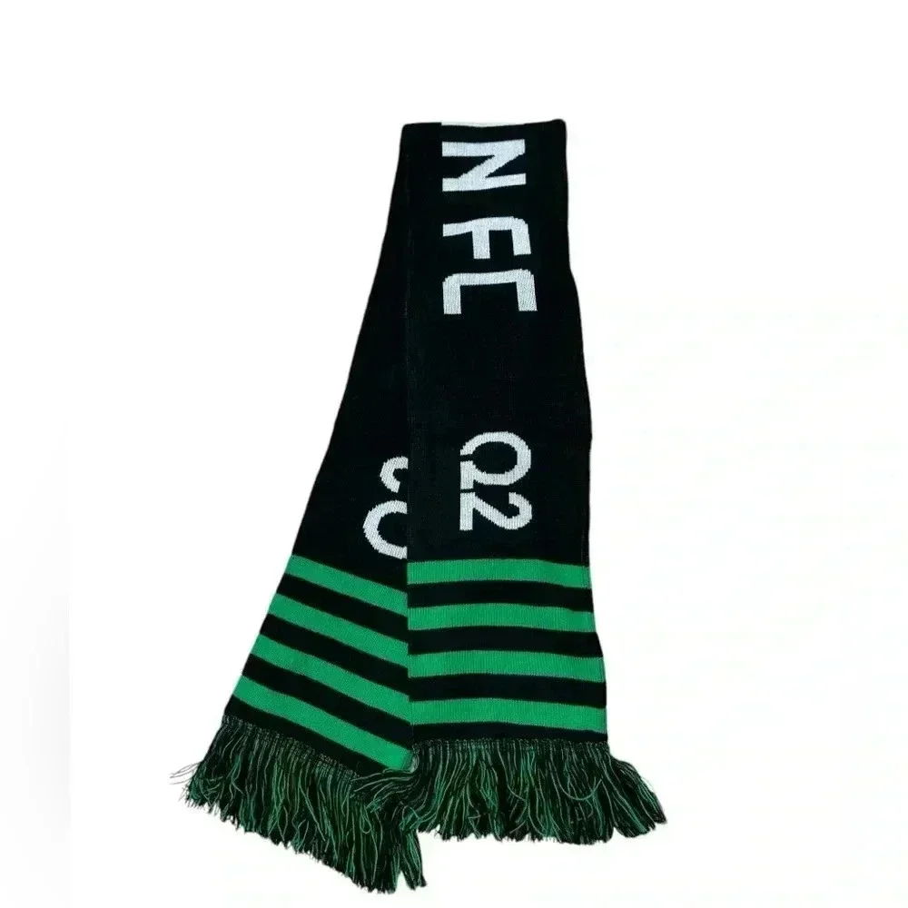 Austin FC Scarf Verde Green Black Austin Texas Game Day Scarf Fringe OS 60” X 7”